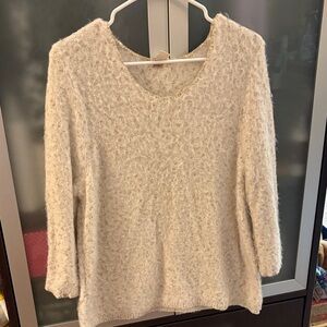 Chico's Soft Cream Scoop Neck Sweater